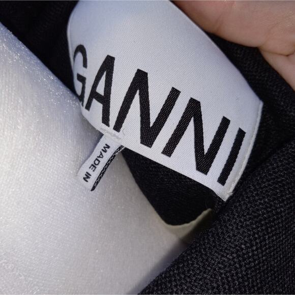 GANNI Oversized Gray Single Breasted Wool Blend Blazer Size Small - Picture 6 of 7